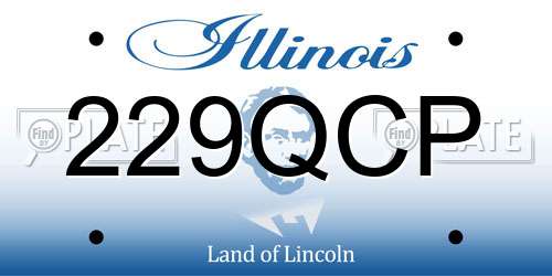 229QCP Illinois License Plate