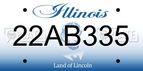 22AB335 Illinois License Plate