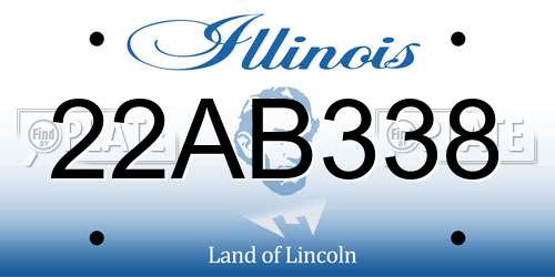 22AB338 Illinois License Plate