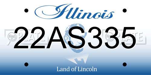 22AS335 Illinois License Plate