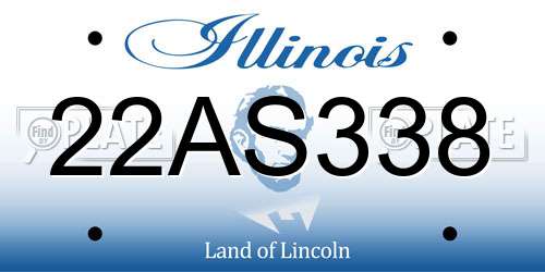 22AS338 Illinois License Plate