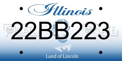22BB223 Illinois License Plate