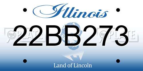 22BB273 Illinois License Plate