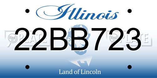 22BB723 Illinois License Plate