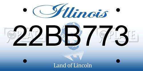22BB773 Illinois License Plate
