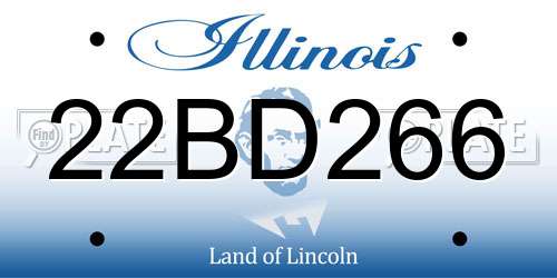 22BD266 Illinois License Plate