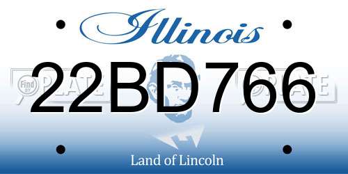 22BD766 Illinois License Plate