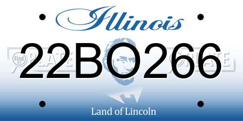 22BO266 Illinois License Plate