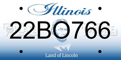 22BO766 Illinois License Plate