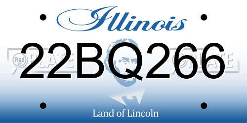22BQ266 Illinois License Plate