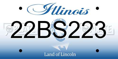 22BS223 Illinois License Plate