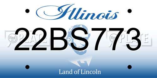 22BS773 Illinois License Plate