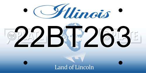 22BT263 Illinois License Plate
