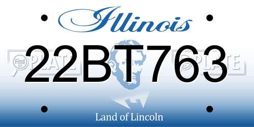 22BT763 Illinois License Plate