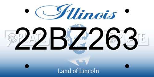 22BZ263 Illinois License Plate