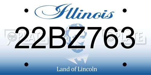 22BZ763 Illinois License Plate