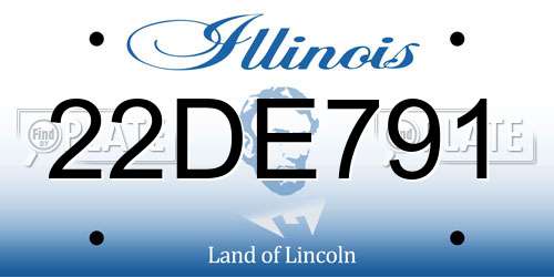 22DE791 Illinois License Plate