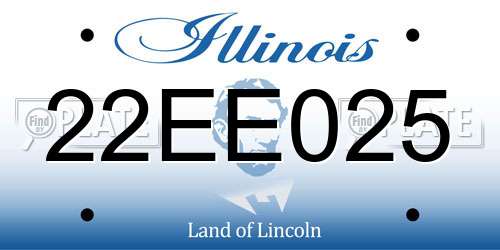 22EE025 Illinois License Plate