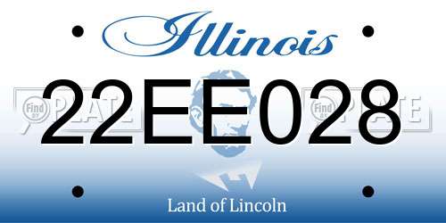 22EE028 Illinois License Plate