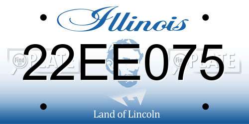 22EE075 Illinois License Plate