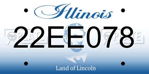 22EE078 Illinois License Plate
