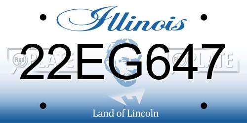 22EG647 Illinois License Plate