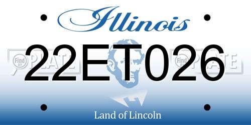 22ET026 Illinois License Plate