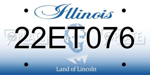 22ET076 Illinois License Plate