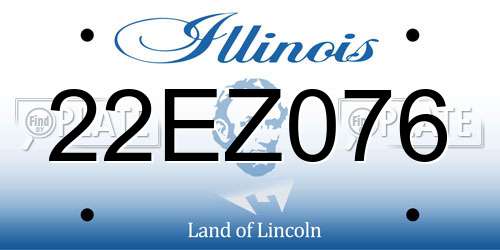 22EZ076 Illinois License Plate