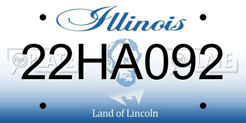 22HA092 Illinois License Plate