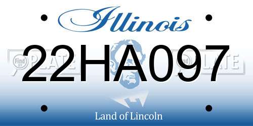 22HA097 Illinois License Plate