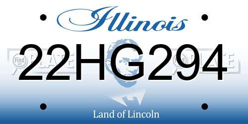 22HG294 Illinois License Plate