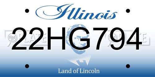 22HG794 Illinois License Plate