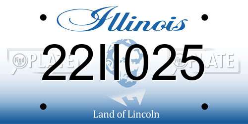 22II025 Illinois License Plate