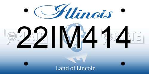 22IM414 Illinois License Plate