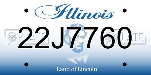 22J7760 Illinois License Plate