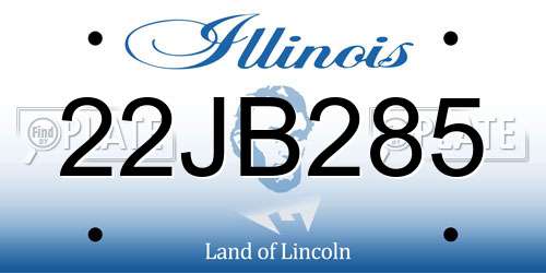 22JB285 Illinois License Plate