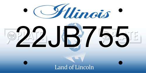 22JB755 Illinois License Plate