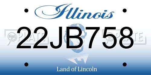 22JB758 Illinois License Plate