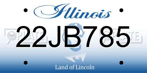 22JB785 Illinois License Plate