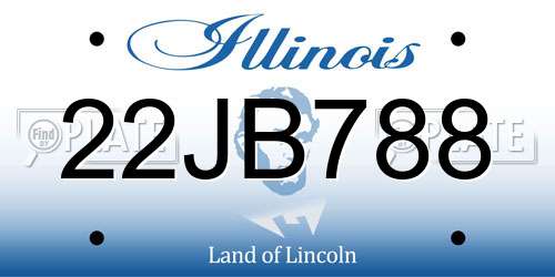 22JB788 Illinois License Plate