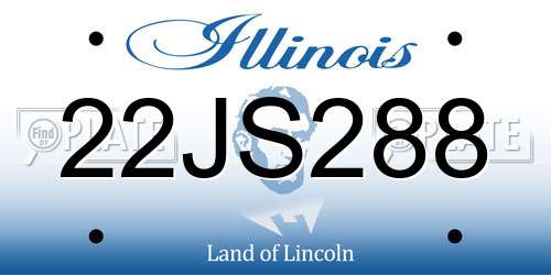 22JS288 Illinois License Plate