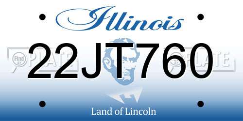 22JT760 Illinois License Plate