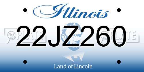 22JZ260 Illinois License Plate