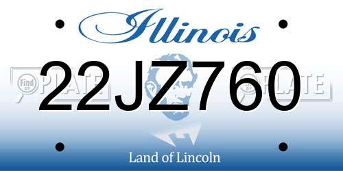 22JZ760 Illinois License Plate
