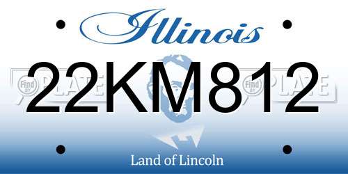 22KM812 Illinois License Plate