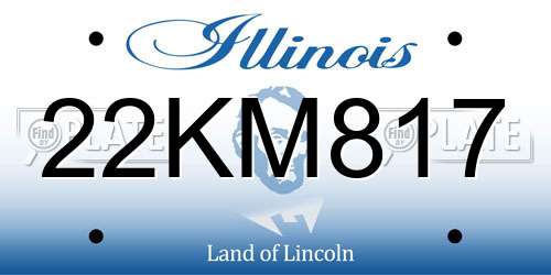22KM817 Illinois License Plate