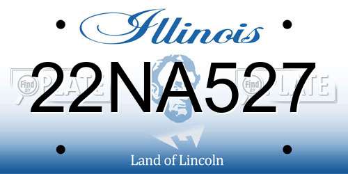 22NA527 Illinois License Plate