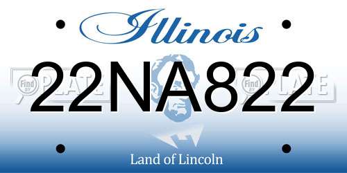 22NA822 Illinois License Plate