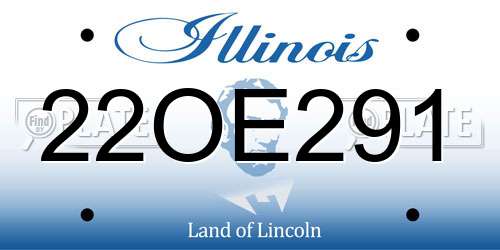 22OE291 Illinois License Plate